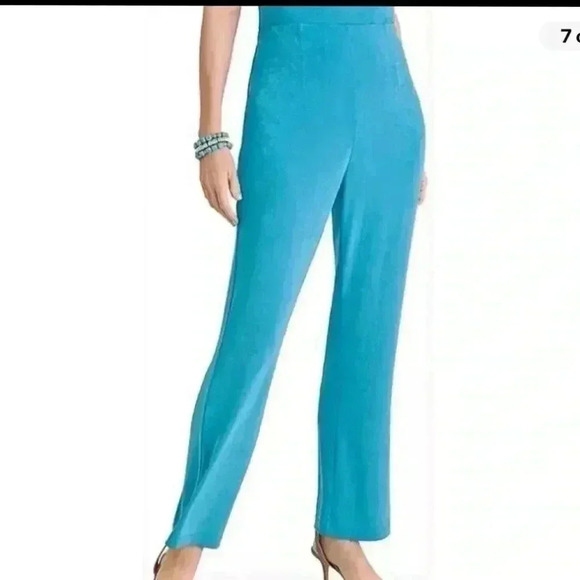 Chico's TRAVELERS NO TUMMY PANT Size 2 Agate Turquoise New with tag - Picture 3 of 5